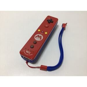 Super Mario Red Nintendo Wii Remote Motion Plus Controller RVL-036 Used